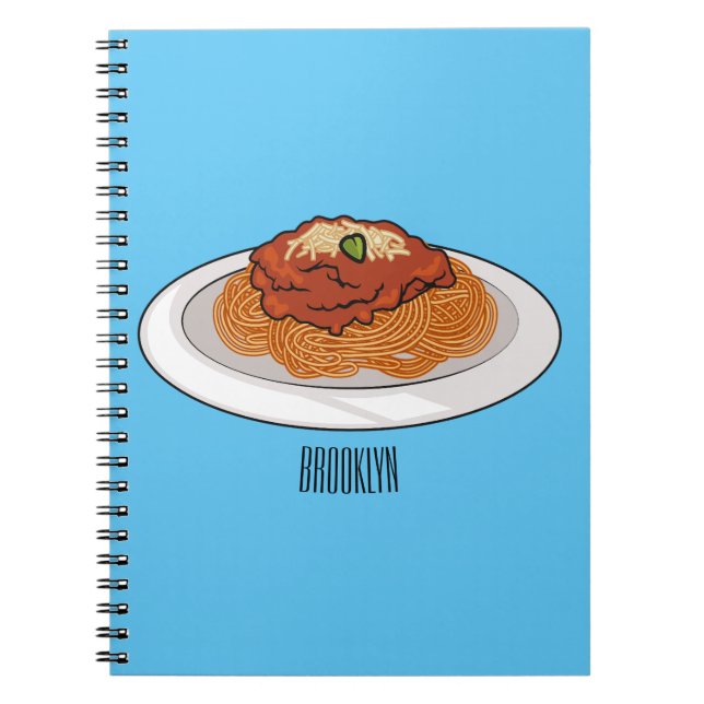  Spaghetti cartoon illustration Notebook (Front)