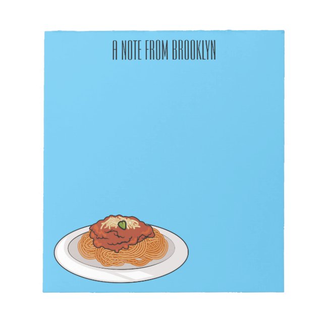  Spaghetti cartoon illustration Notepad (Front)