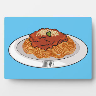  Spaghetti cartoon illustration Plaque