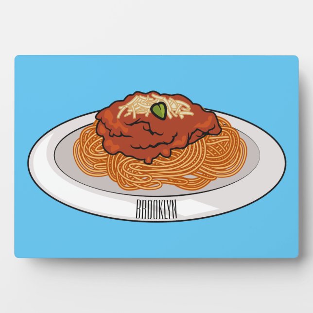  Spaghetti cartoon illustration Plaque (Front)