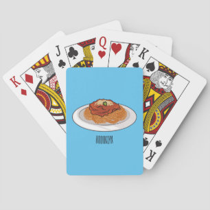Spaghetti cartoon illustration Playing Cards