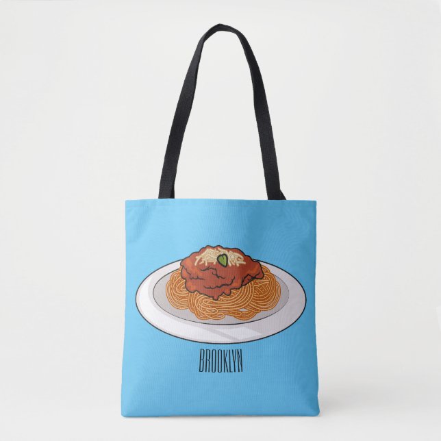  Spaghetti cartoon illustration Tote Bag (Front)