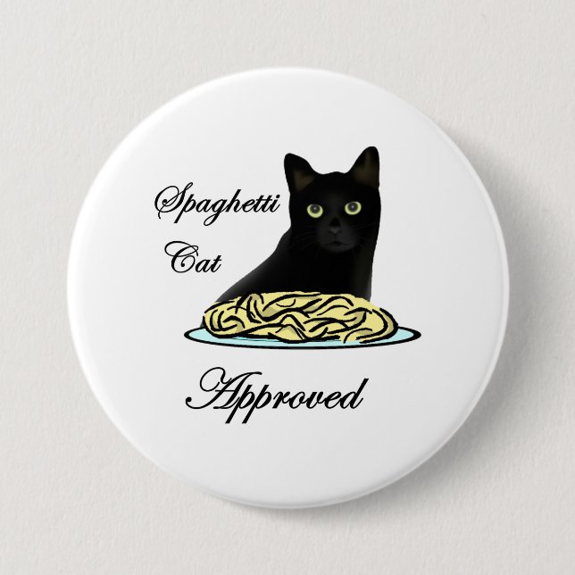 Spaghetti Cat Approved 7.5 Cm Round Badge (Front)