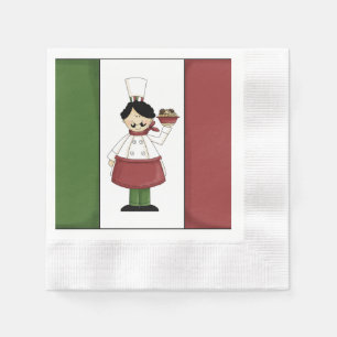 Spaghetti Dinner Italian chef paper plate Napkin