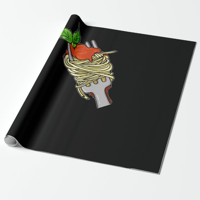 Spaghetti Food Lovers Wrapping Paper (Unrolled)