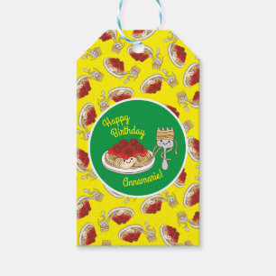 Spaghetti Kids Birthday Party Meatballs Gift Tags
