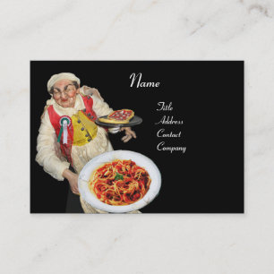 SPAGHETTI & MANDOLIN ITALIAN KITCHEN,black red Business Card