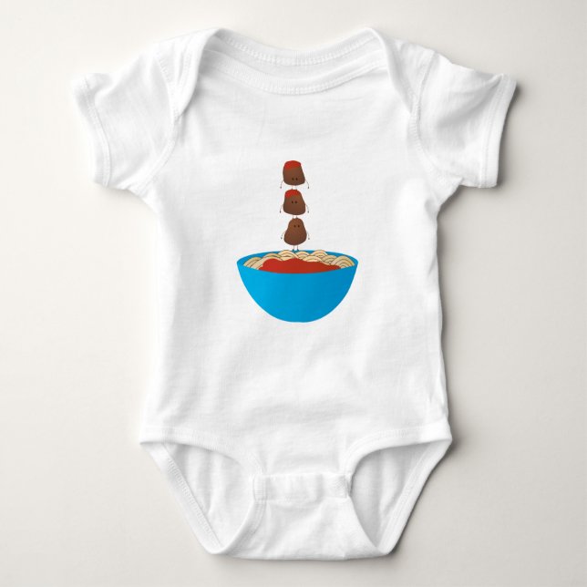 Spaghetti & Meatballs Baby Bodysuit (Front)