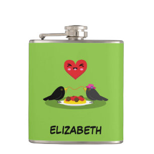 Spaghetti Meatballs Romantic Date Add Your Name Hip Flask