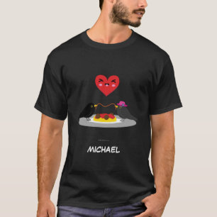 Spaghetti Meatballs Romantic Date   Add Your Name T-Shirt