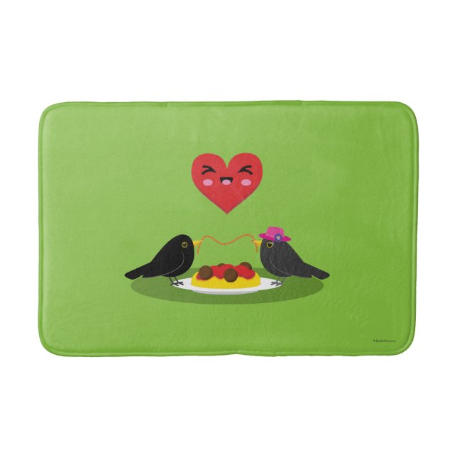 Spaghetti Meatballs Romantic Date Bath Mat (Front)