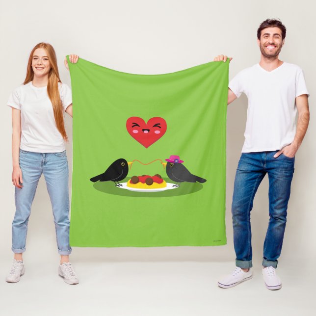 Spaghetti Meatballs Romantic Date Fleece Blanket (In Situ)