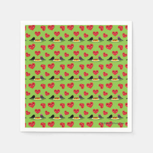 Spaghetti Meatballs Romantic Date Pattern Napkin
