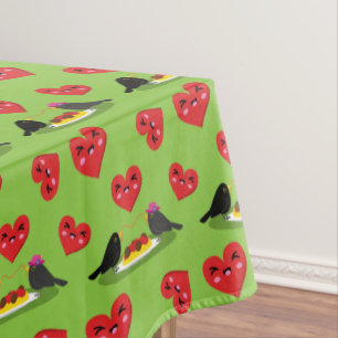 Spaghetti Meatballs Romantic Date Pattern Tablecloth