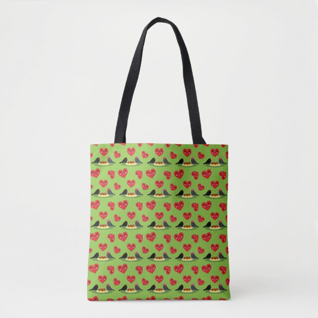 Spaghetti Meatballs Romantic Date Pattern Tote Bag (Front)