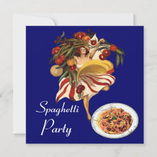 SPAGHETTI PARTY DANCE,ITALIAN KITCHEN AND TOMATOES INVITATION