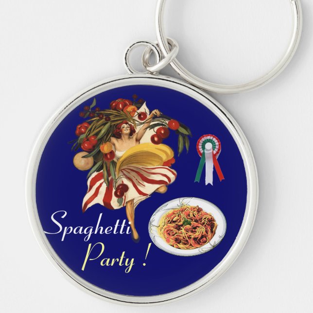 SPAGHETTI PARTY DANCE,ITALIAN KITCHEN AND TOMATOES KEY RING (Front)
