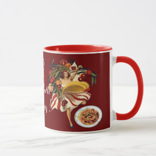 SPAGHETTI PARTY DANCE,ITALIAN KITCHEN AND TOMATOES MUG