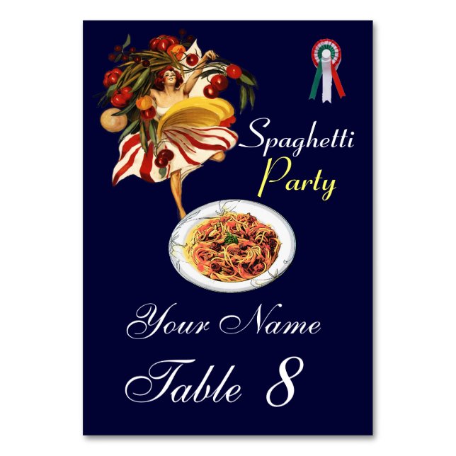 SPAGHETTI PARTY DANCE,ITALIAN KITCHEN AND TOMATOES TABLE NUMBER (Back)