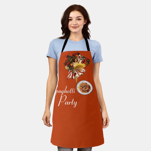 SPAGHETTI PARTY DANCE,ITALIAN KITCHEN TOMATOES  AP APRON (Worn)