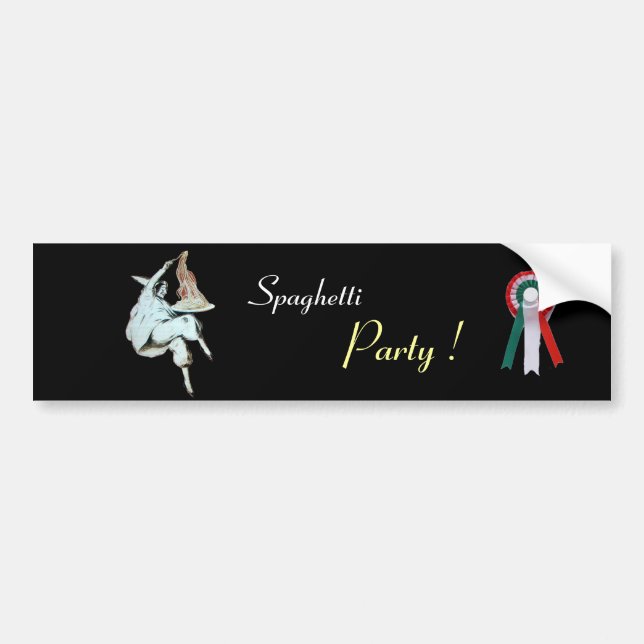 SPAGHETTI PARTY ITALIAN KITCHEN, RESTAURANT black Bumper Sticker (Front)