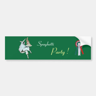 SPAGHETTI PARTY ITALIAN KITCHEN, RESTAURANT green Bumper Sticker