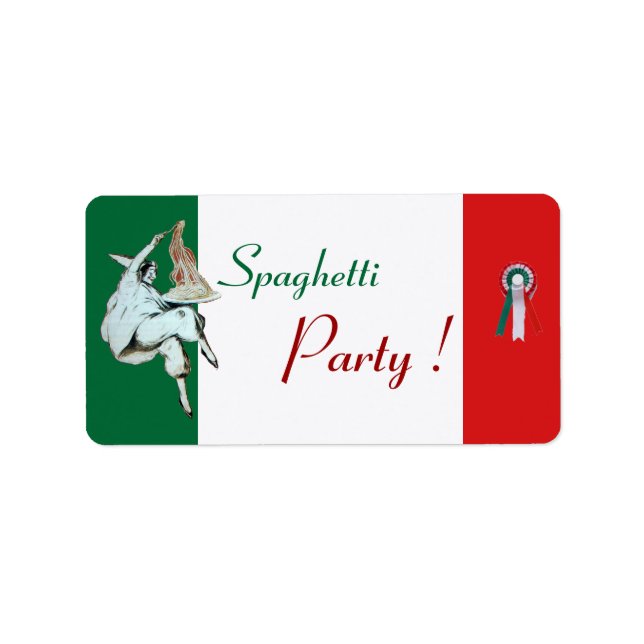 SPAGHETTI PARTY ITALIAN KITCHEN, RESTAURANT green Label (Front)