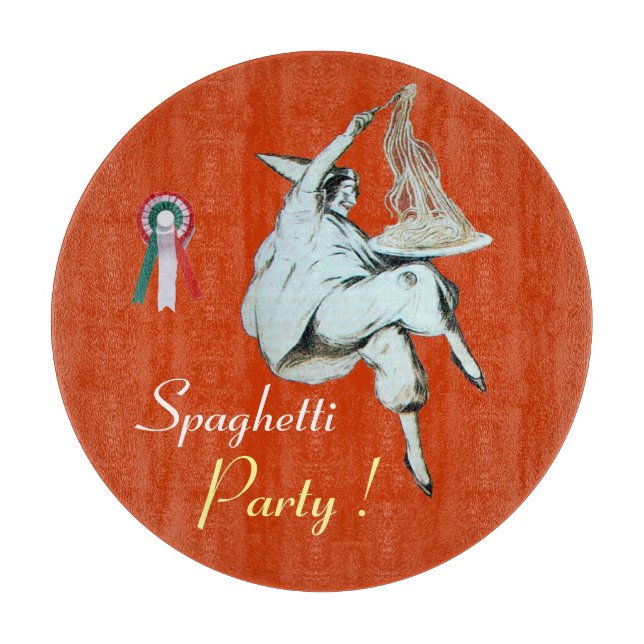 SPAGHETTI PARTY ITALIAN KITCHEN, RESTAURANT Orange Cutting Board (Front)