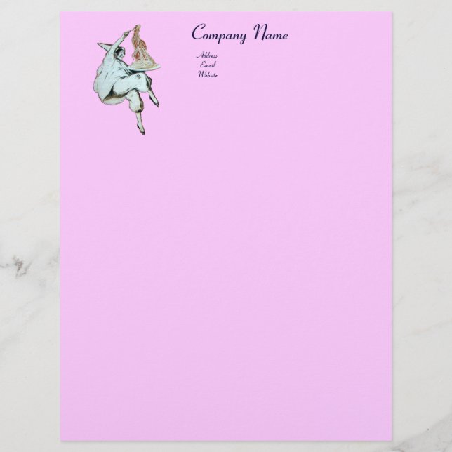 SPAGHETTI PARTY, ITALIAN KITCHEN,RESTAURANT pink Custom Letterhead (Front)