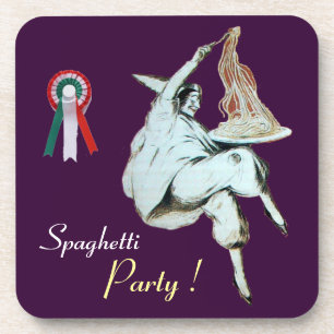 SPAGHETTI PARTY ITALIAN KITCHEN, RESTAURANT,purple Coaster
