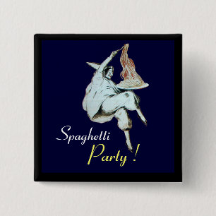 SPAGHETTI PARTY ITALIAN KITCHEN, RESTAURANT red 15 Cm Square Badge