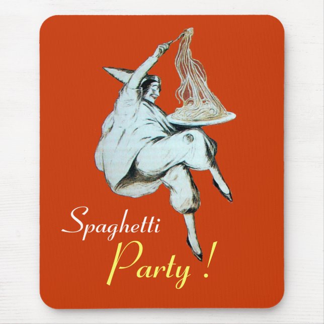 SPAGHETTI PARTY ITALIAN KITCHEN, RESTAURANT red Mouse Pad (Front)