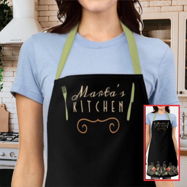 Spaghetti pasta Italian food personalised kitchen Apron (Creator Uploaded)