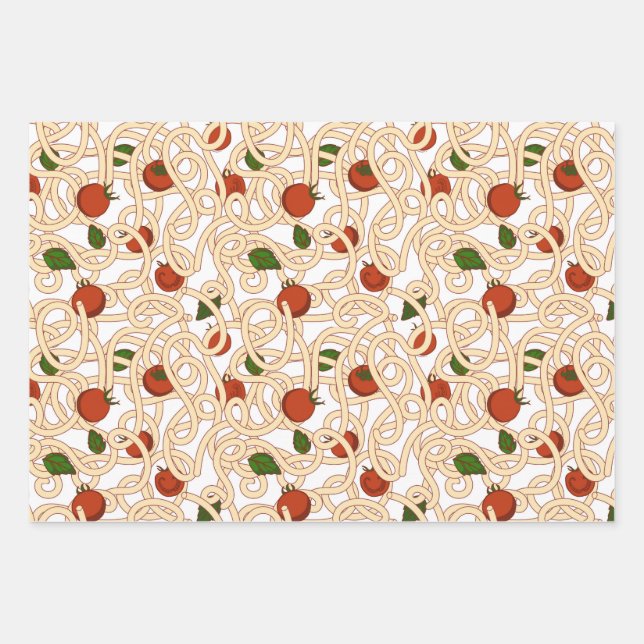 Spaghetti pasta Italian food with tomato Wrapping Paper Sheet (Front)