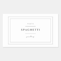 Spaghetti Pasta Label Stickers