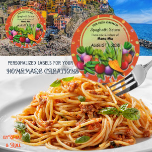 Spaghetti Sauce Customisable Classic Round Sticker