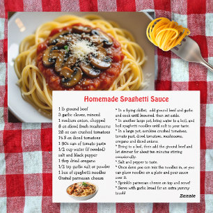 Spaghetti Sauce Recipe Postcard