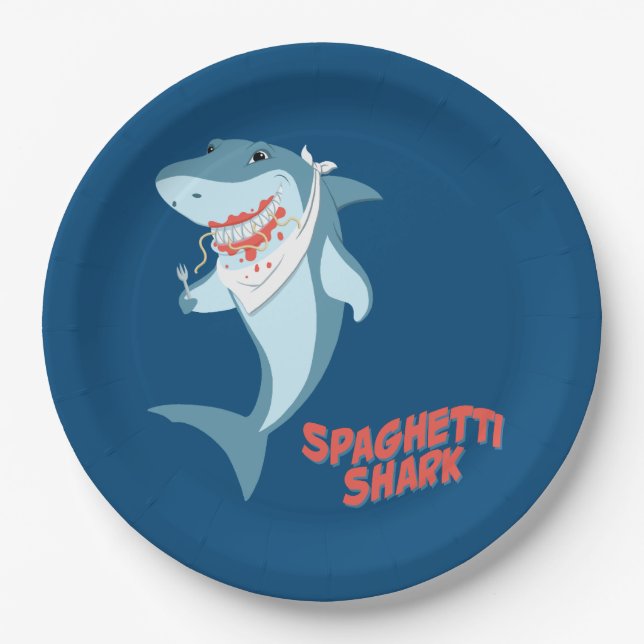 Spaghetti Shark Paper Plate (Front)