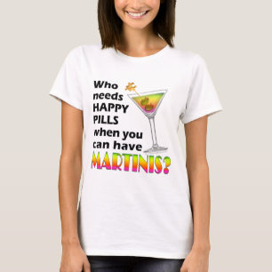 Spaghetti Tank Top T-shirt - Martinis v. Happy Pil