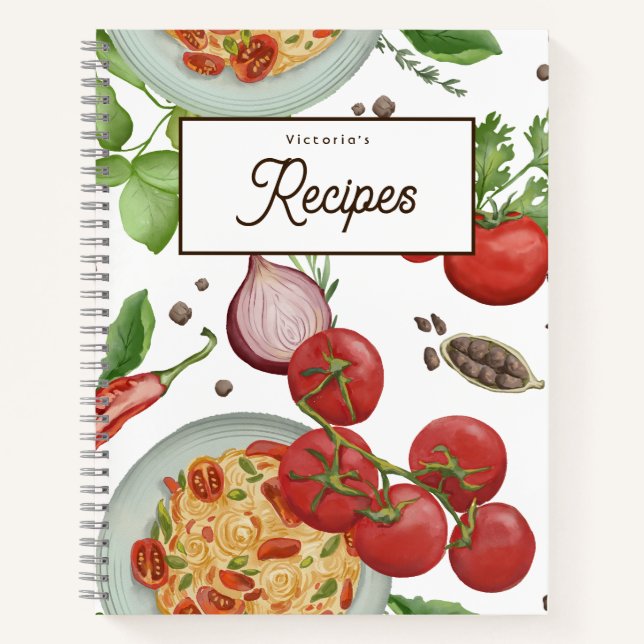 Spaghetti Theme Customisable Recipe Book (Front)