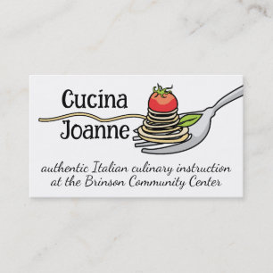 Spaghetti tomato for Italian food chef catering Business Card