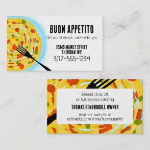 Spaghetti tomato Italian food catering chef Busine Business Card