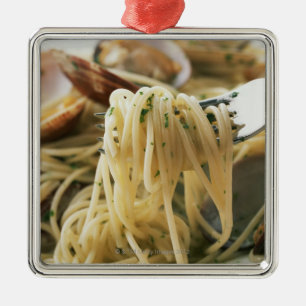 Spaghetti Vongole Bianco Metal Tree Decoration