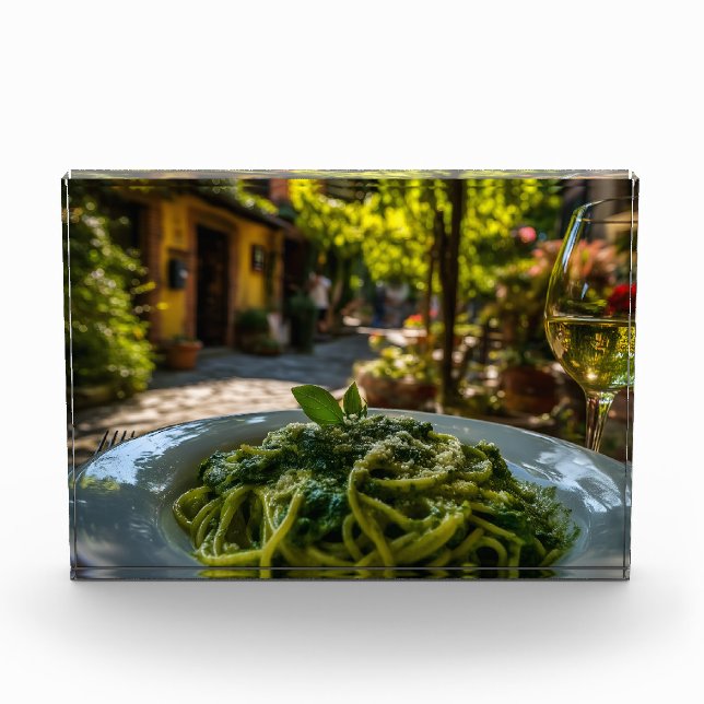 Spaghetti with Creamy Spinach Sauce Photo Block (Front)