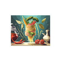 spaghetti with vegetables and herbs vertebrae