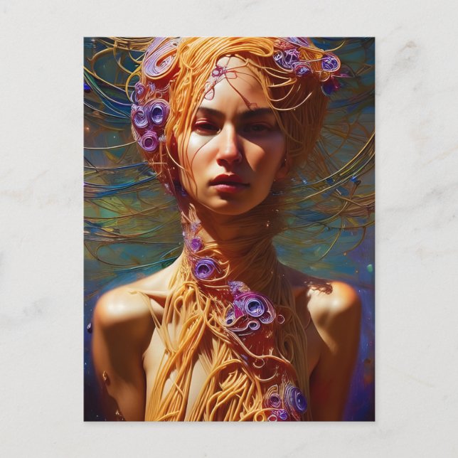 Spaghetti Woman  Postcard (Front)