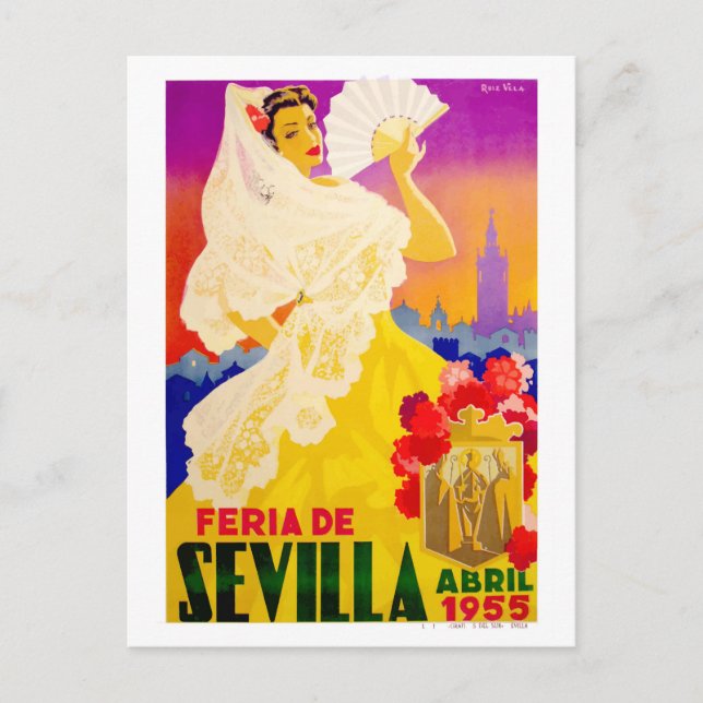 Spain 1955 Seville April Fair Poster Postcard (Front)