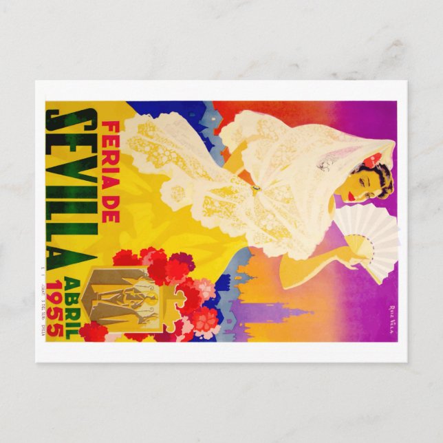 Spain 1955 Seville April Fair Poster Postcard (Front)