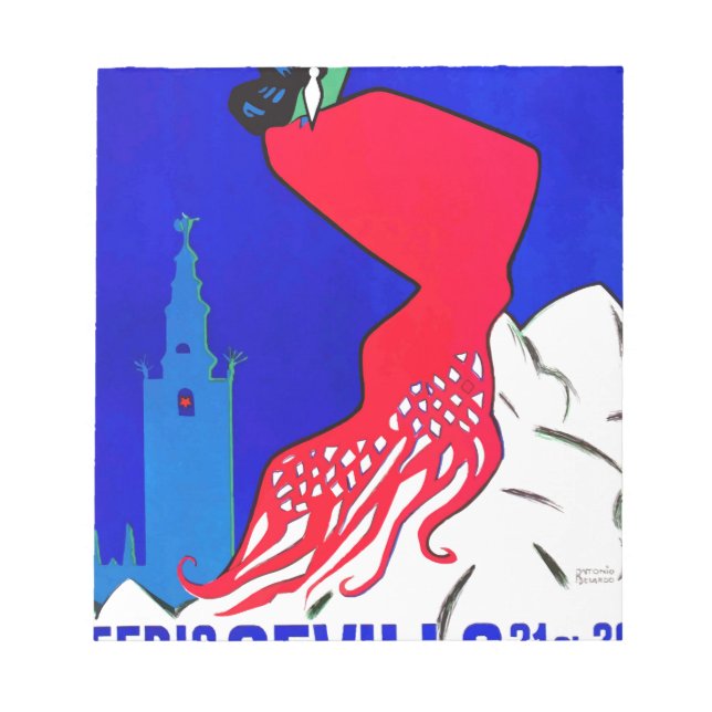Spain 1964 Seville April Fair Poster Notepad (Front)
