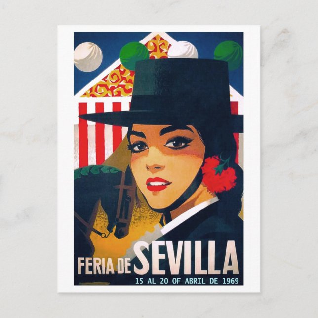 Spain 1969 Seville April Fair Poster Postcard (Front)